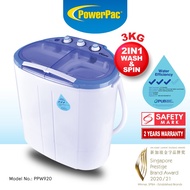 PowerPac 2in1 Mini Washing Machine Wash & Spin Fast Laundry (PPW920)