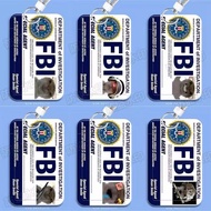 Crooked Kitten Arminus FBI Student Slide Card Holder Badge Food Card Bus Access Control Card Tag ID 