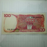 Low Number. Uang kuno Indonesia 100 Rupiah Seri Burung gaora Nocan Unc