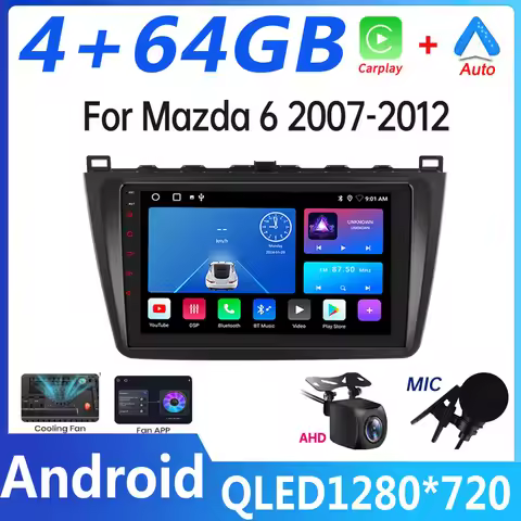2 din Android 4G NET Car Radio Multimedia Video Player For Mazda 6 2007-2012 2DIN Carplay Auto GPS S