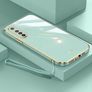 YBD เคสโทรศัพท์เดิมสำหรับ OPPO Realme XT K5เคสโทรศัพท์ซิลิโคนเคลือบลายคู่รักแฟชั่นหรูหราพร้อมสายคล้องฟรี