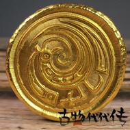 Rare Solid Roman Gold Coin Hand-Embossed Samsung Stacking Ancient Character Mask Coin Antique Gold C