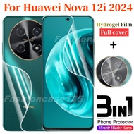 3in1 For Huawei Nova 12i 12 i 2024 Hydrogel Film For Huawei Nova12i Huawei Nova 12s 12SE 4G 5G Front Back Full Cover Rear Camera Protective Film Protection Soft Screen Protector