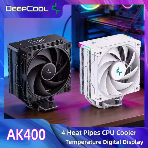 DEEPCOOL AK400 CPU Cooler, 4 Heatpipes, Top Digital Display, FDB Silent Fan,Compatible with Intel LG