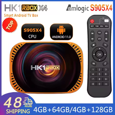 HK1 X4 RBOX Amlogic S905X4 Smart TV Box Android 11 4GB 128G 32GB 64GB Wifi BT AV1 Media Player TVBOX