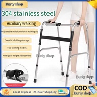 Black Adult Walker Multi-functional foldable stainless steel Walking Aid aids Crutches Canes Toilet 