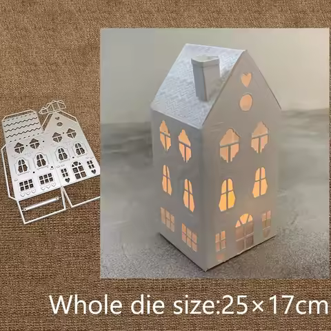 XLDesign Craft Metal stencil mold Cutting Dies 3D house build decoration scrapbook die cuts Album Pa