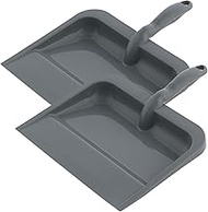 Superio Plastic Dustpan with Handle for Home, 2 Pack - 10-inch Wide Durable Dust Pan Only with Comfo