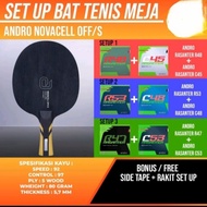 Set Up Bat Bet Tenis Meja Paket Rakitan Bat Bet Pingpong Andro Novacel