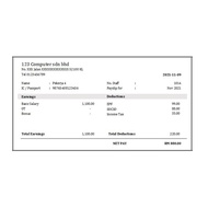 JGD Simple Template Slip Gaji / Payslip Auto Calculation , Print Preview & Save PDF Full Edition Exc