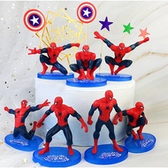 7pcs set Spiderman Theme Avenger Doll Birthday Cake Decoration Cake Topper decoration