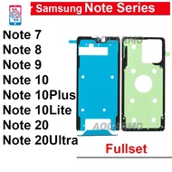 For Samsung Galaxy Note 7 8 9 10 Plus Lite 10+ 20 Ultra FullSet Adhesive LCD Display Rear Cover Batt