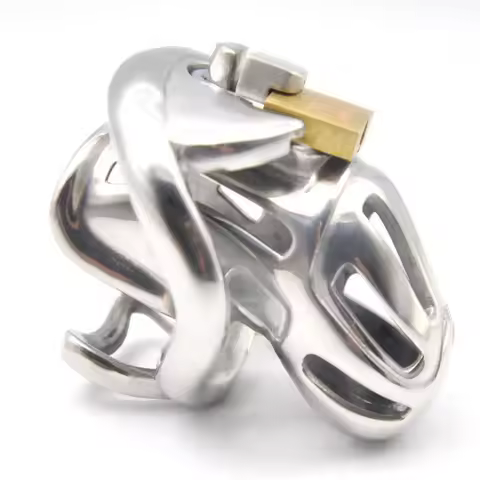 Male chastity lock embedded modular stainless steel CB chastity cage with electric shock SM adult er
