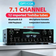 8000W 7.1 Channel Home Karaoke Power Amplifier | Bluetooth DSP HiFi Optical Coaxial Input Independen