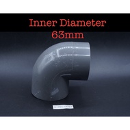 SIKU Gray Inner Elbow Fitting Diameter 63mm 63 mm for PVC Pipe 2-1/4 inch Hydroponic Connector Elbow