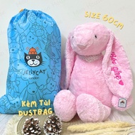 [RABBIT 60CM+JELLYCAT DUSTBAG] Soft plush rabbit bear embroidered with baby's name upon request, mea