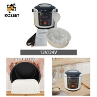 KOZEEY Electric Mini Rice Cooker Heating Lunch Box Portable Auto RV with Steaming Tray Vehicle Multi