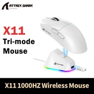 Attack Shark X11 PAW3311 22000DPI RGB  Tetikus Tanpa Wayar Attack Shark X11 PAW3311 22000DPI dok pen