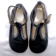 Size 23 Dior Black Shoes Cream Silver Gold Buckle Strap D Pendant Kids Baby Sandals Leather