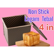 4 in Mini Square Loaf pan Loaf tin Non Stick with lid with cover