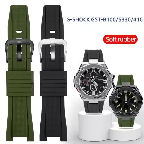 Sports Silicone Rubber Watchband For Casio G-SHOCK GST Series W110/S130/100G/S110 W300 400G 210 Man 