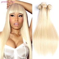 Blonde 613 color Brazilian straight human virgin hair weaves