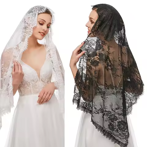 Church Veil Mantilla Latin Mass Veils Floral Lace Design for Head Covering for Catholic Chapels Conf