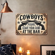 [Ddouble.my] Cowboy Vintage Metal Tin Sign Iron Wall Decor for Garage Bar Coffee 11.81x7.87in
