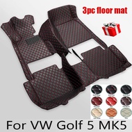 Custom Made Leather Car Floor Mats For Vw Vw Golf 5 Mk5 2004 2005 2006 2007 Carpets Rugs Foot Pads A