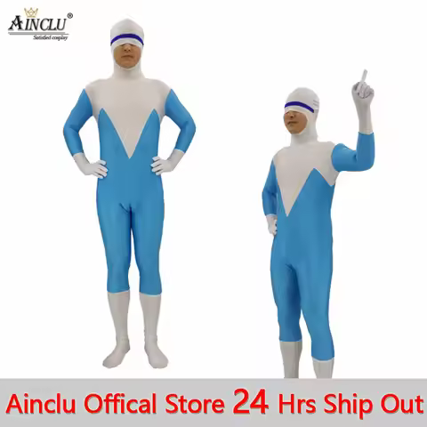 Ainclu Boys Men Frozone Lucius Best Cosplay Costumes Spandex Movie The Incredibles Bodysuits Jumpsui