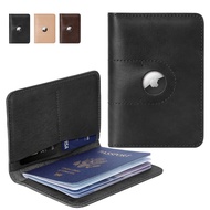 Genuine Leather Passport Holder Women Men, Passport Wallets with Airtag Slot, Travel Must Haves Airp