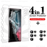 ฟิล์มป้องกันไฮโดรเจลแบบเต็มตัว4in1สำหรับ Samsung Galaxy S22 Ultra S22 Plus ฟิล์มกล้อง Sansun S22Ultra S22Plus S 22ไม่ใช่กระจก