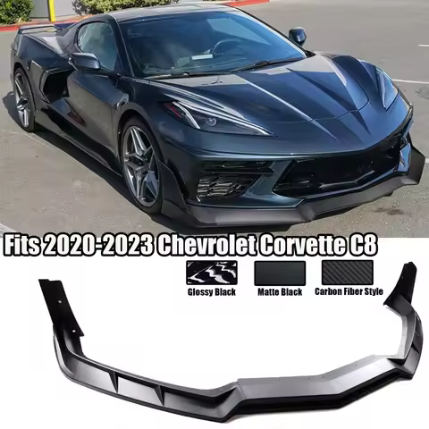 For Chevrolet Corvette C8 STG Z51 2020-2023 Car Front Bumper Splitter Lip 2 Door 7PCS Spoiler Spoile