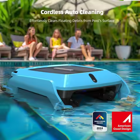 Solar Pool Skimmer Robot:Automatic Cordless Robot Solar Powered Pool Skimmer Cleaner for Pool Surfac