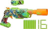 Nerf Zombie Driller Dart Blaster, 16 Nerf Elite Darts, Rotating 5 Dart Cylinder, Removable Scope, Outdoor Games, Ages 8+