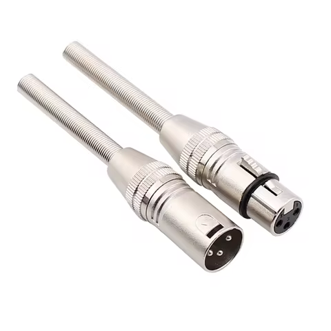 5/20/100PCS 3PIN XLR Plug KTV Microphone Male Female Socket With Long Tail Spring Soldering Cable Te