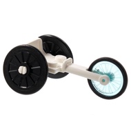 [Genuine Lego] Wheelchair With Black Wheel And Light Blue Bicycle Wheel With Black Hard Rubber Tire