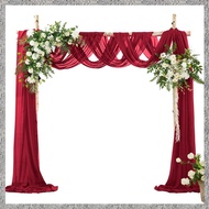 (E M K O) For Wedding Arch Draping Fabric 29.5 Inch X 26.25 Feet Sheer Curtain Drapes Wine Red for W
