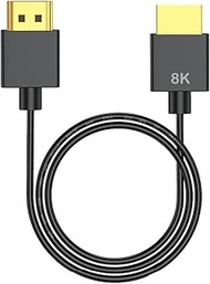 SkyeySnail 0.8m / 2.6ft 8K HDMI 2.1 Cable High Speed 48Gbps, Type A to A, Ultra Thin, Hyper Super Fl