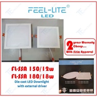 Feel-lite Die-cast Downlight FL-SSA150/12w & FL-SSA180/18w with external driver - CDL/CW/WW