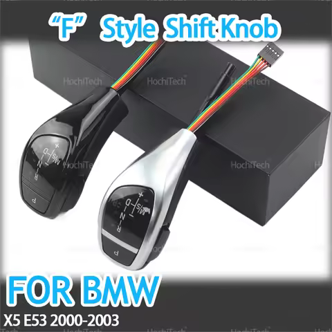 Led PU Leather Sliver LED Gear Shift Knob Plug and Play Modification For BMW X5 E53 3.0i 4.4i 4.6is 