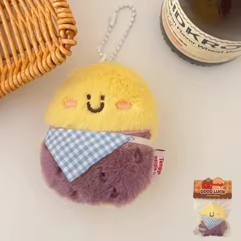 New Cartoon Fruit Keychain Mango Peach Banana Avocado Lemon Cherry Pendant Cute Bag Pendant Birthday