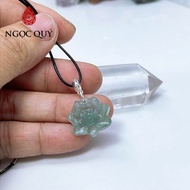 Marble necklace A - type A turquoise jade lotus necklace - Precious Jade