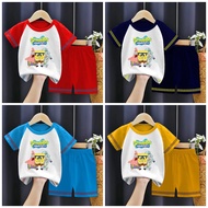 Asher Kids - COLORFUL KIMONO T-SHIRT SET FOR BOYS AND GIRLS WITH SPONGEBOB SQUAREPANTS MOTIF | BOYS 
