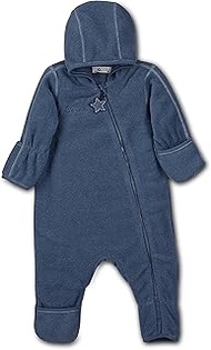 Unisex baby jumpsuit made of microfleece, with zip and hand and foot warmers, Blue (ink blue), 74