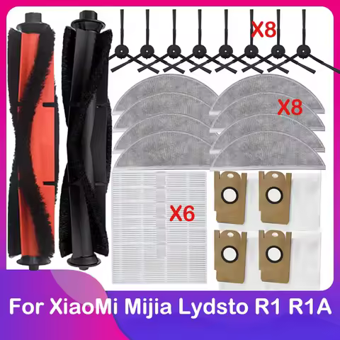 Fit For XiaoMi Mijia Lydsto R1 Pro R1A Robot Vacuum Cleaner Spare Main Side Brush Filter Dust Bag Mo