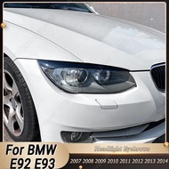 For BMW E92 E93 2007-2014 Gloss Black ABS Plastic Car Front Headlights Eyebrow Eyelids Trim Lamp Cov