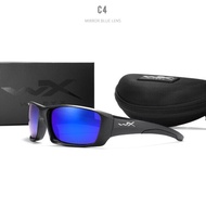 《323》Wiley X WX แบรนด์2025ใหม่แว่นกันแดดกีฬาผู้ชาย HD แว่นตากันแดดโพลาไรซ์ TR90สแควร์กรอบเลนส์กระจกเ