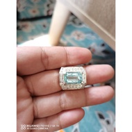 6 carat aquamarine gemstone silver ring +