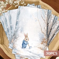 30 sheets. B5 Winter Peter Rabbit stationery, lined paper, no adhesive, suitable for diaries, notebo